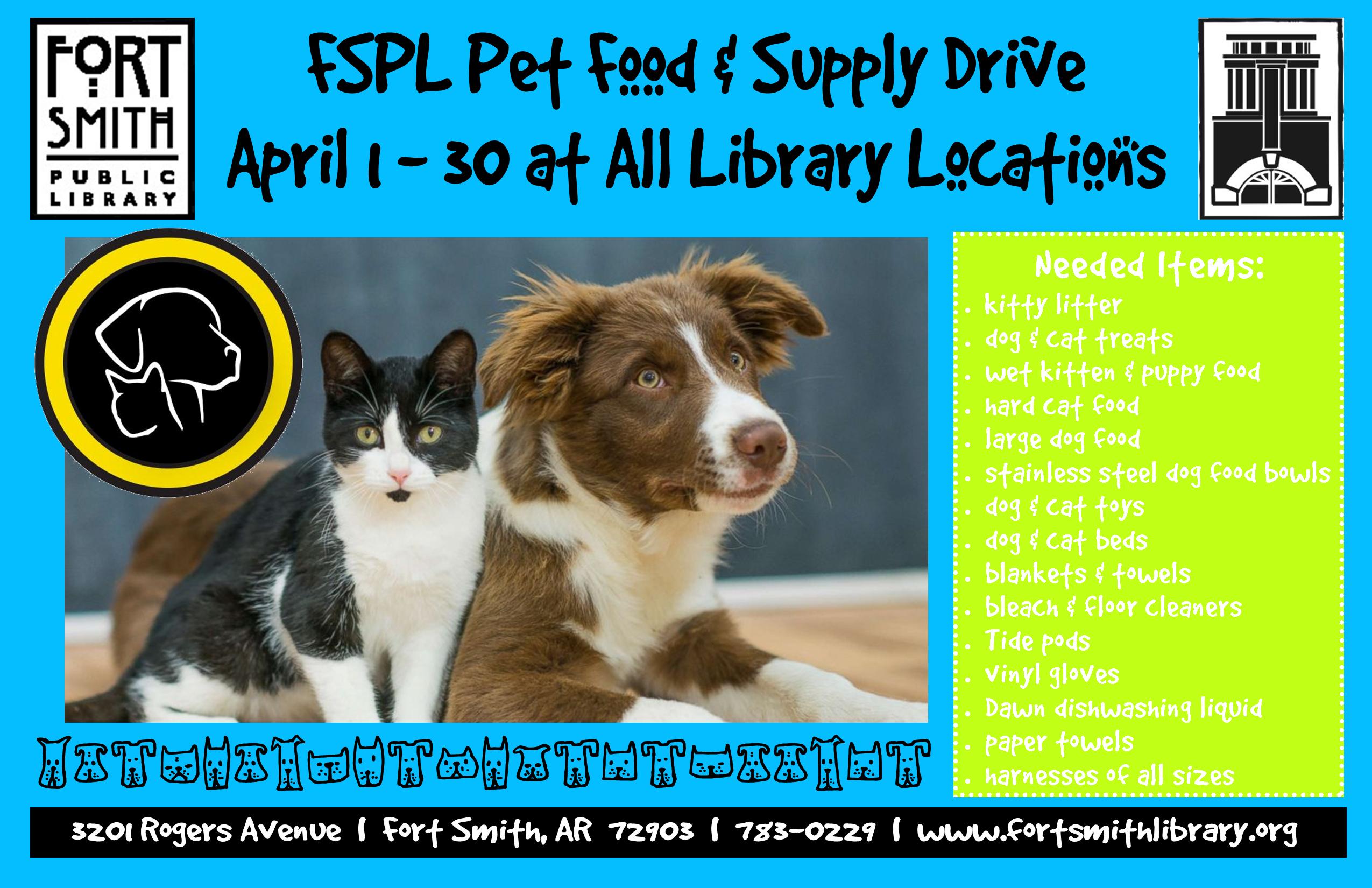 Fort Smith Public Library Pet Food Supply Drive for Fort Smith